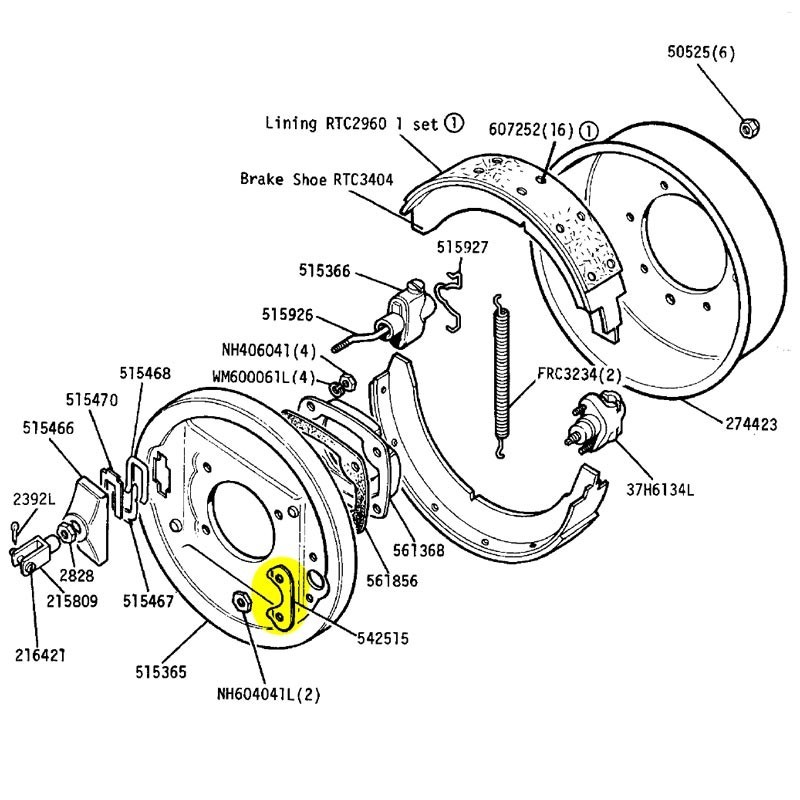 Plat de fixation ajusteur patin de frein à main