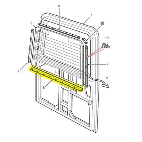 Retainer rear safari glass - bottom