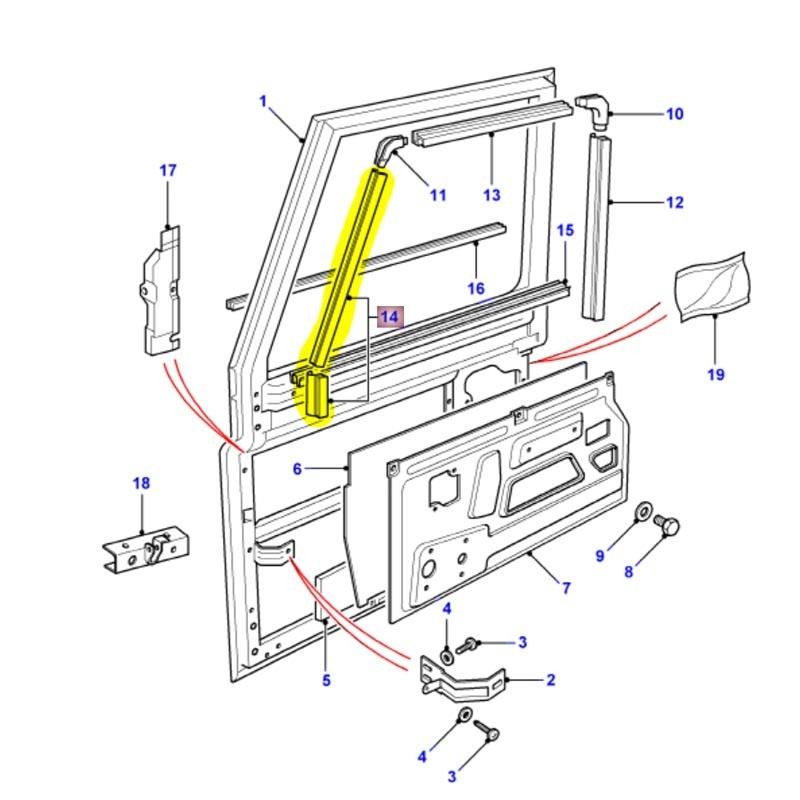 Front left filler - RHS door