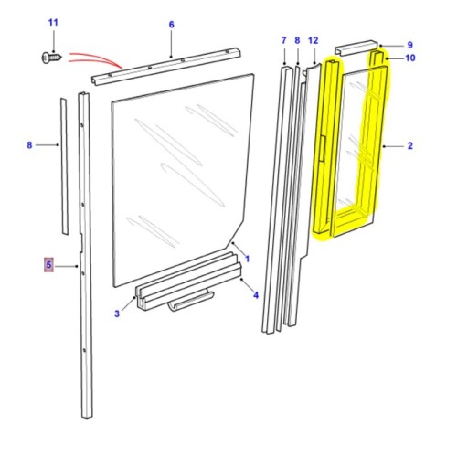 Guide channel rear side door fixed - U
