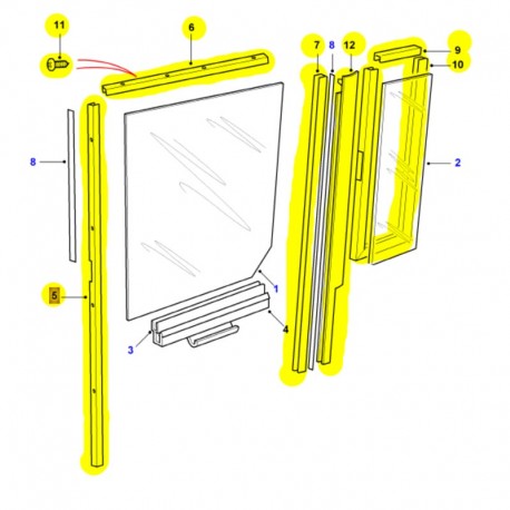 Set window channels second row door - RHS