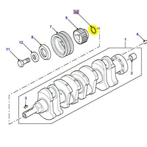 O ring derrière pignon avant vilebrequin 300TDi