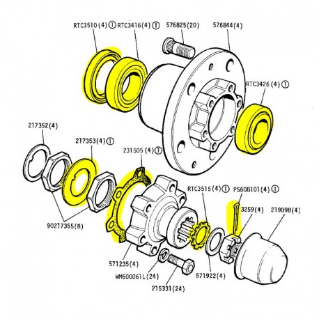 Wheel bearing kit to july 1980