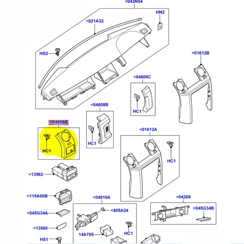 Dash panel RH finisher
