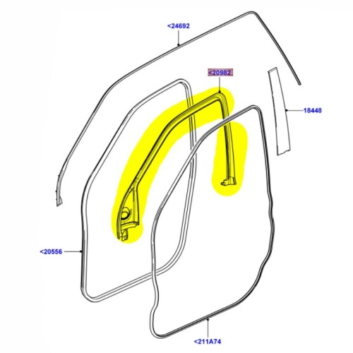 Moulure de porte avant droite