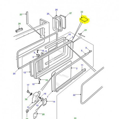 Spacer on rear side windows SW 1998-...