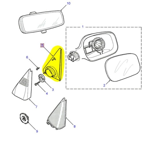 Cache extérieur rétroviseur électrique - gauche