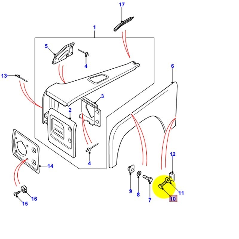 Bolt outer wing to bulkhead
