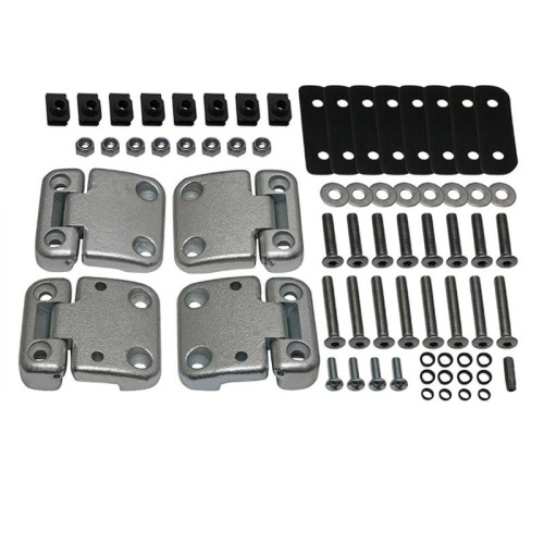 Door hinge kit metric - Front - mirror type - SS fixings