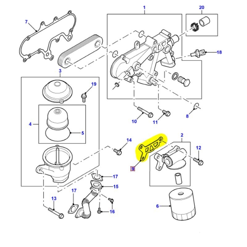 Gasket oil filter housing - TD5