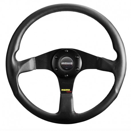 MOMO black leather 35cm steering wheel