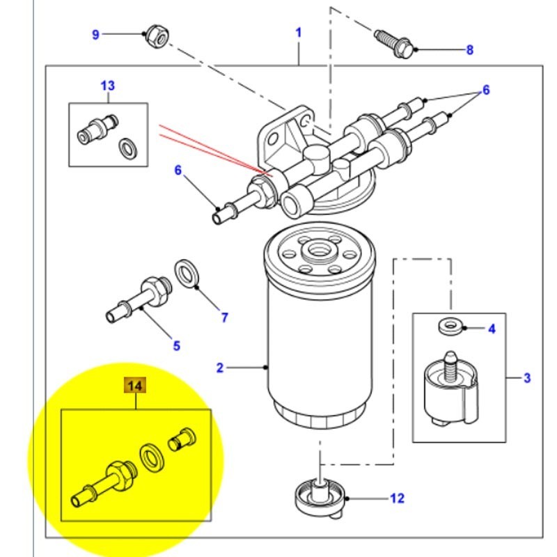 Valve air bleed - fuel filter - TD5
