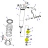 Set de 4 silent blocs inférieurs amortisseur arrière - polyuréthane