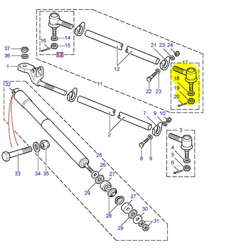 Track rod end LH thread