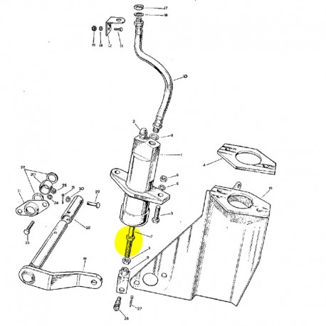 Axe en sortie du cylindre récepteur d'embrayage 1958-71