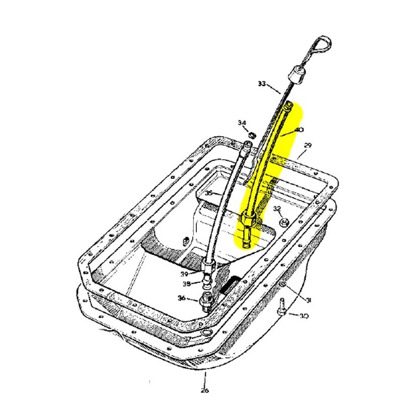 Tube for oil level rod 2.25L +/- 1968-84