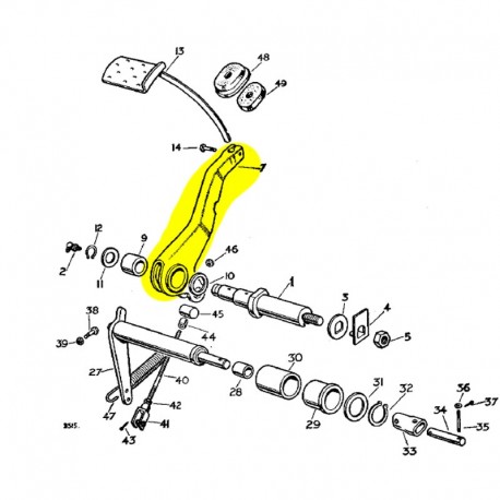 Pedal lever for clutch 1954-58 - used