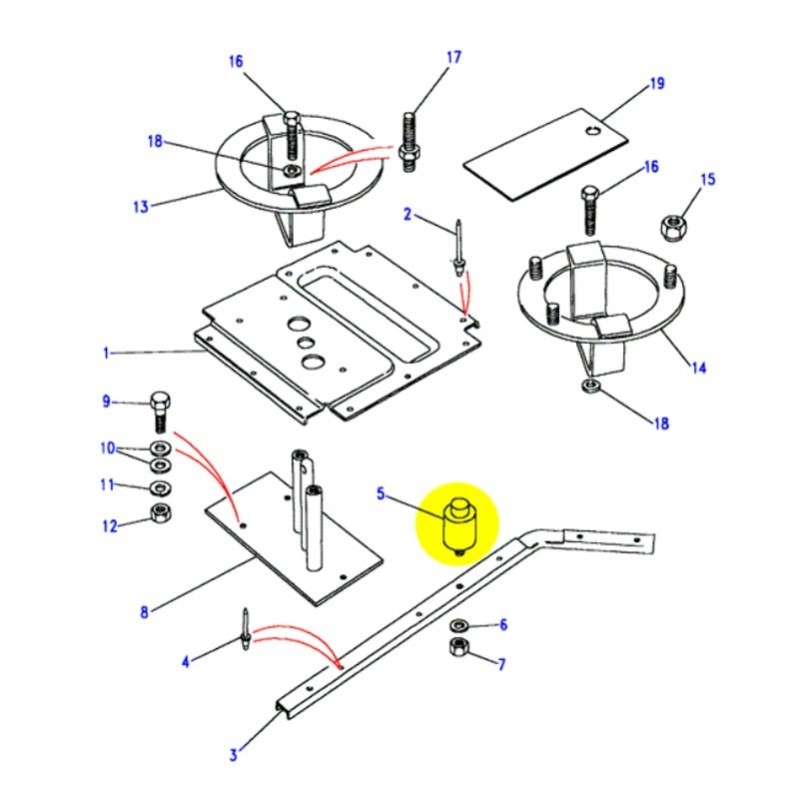 Butée roue de secours capot - Def