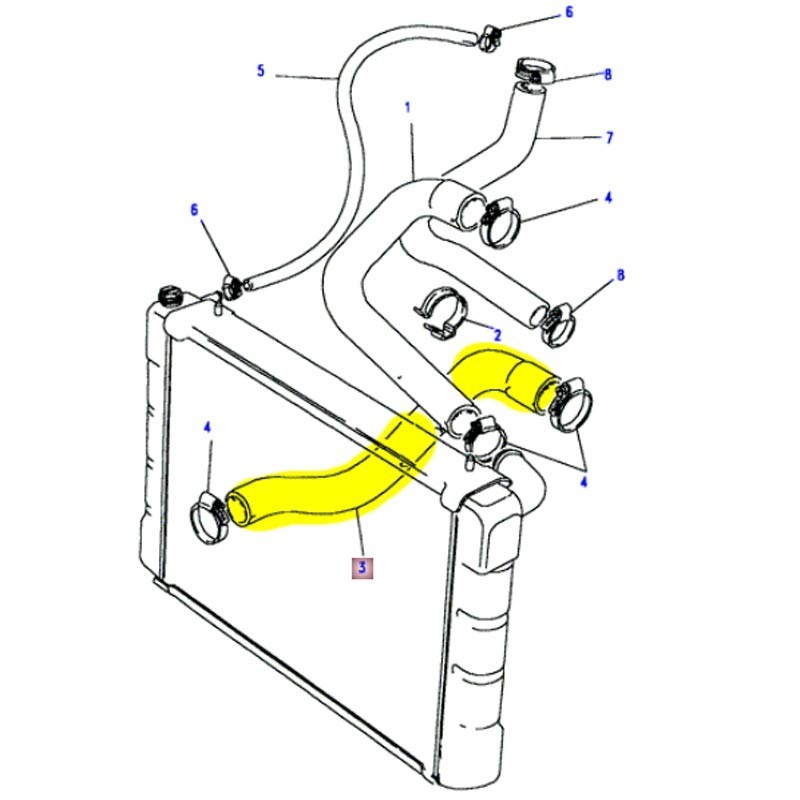 Bottom hose radiator 2.25 petrol