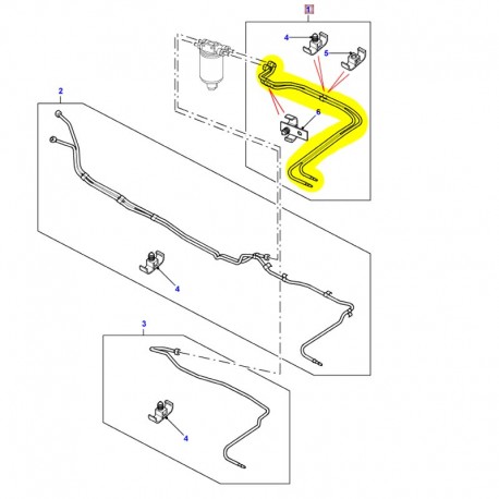 Fuel pipe pump to filter - Def90 TD5