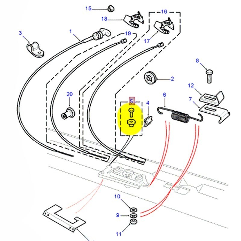 Clip de retenue de câble ouverture capot - Def jusque 1994