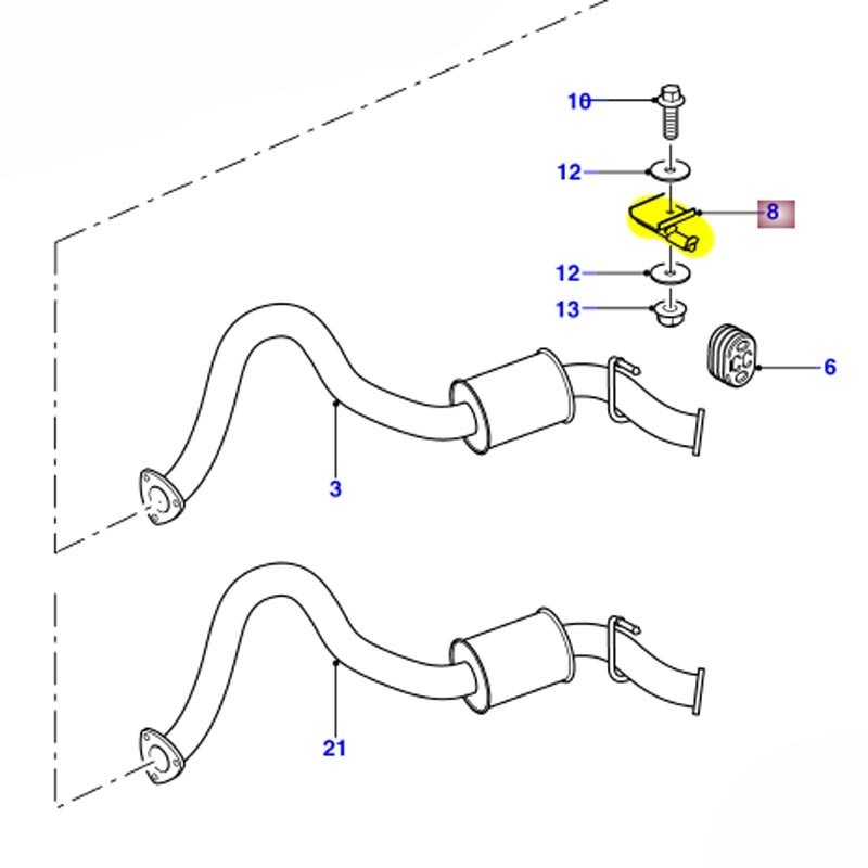 Support échappement arrière - Def110