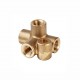 Brass connector 4 way 3/8 x 24 UNF