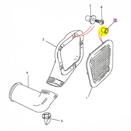 Clip fixation grille latérale admission d'air