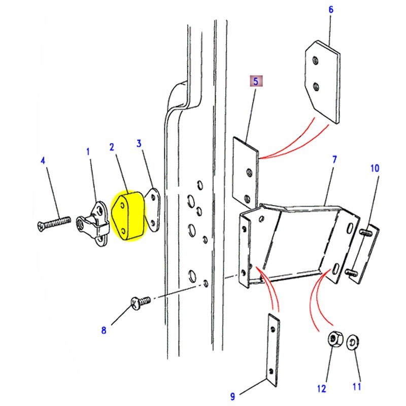 Entretoise gache de porte