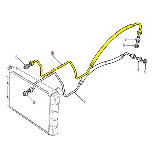 Oil cooler pipe 1989-92