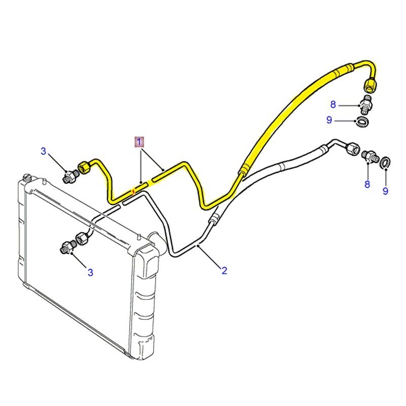 Oil cooler pipe 1989