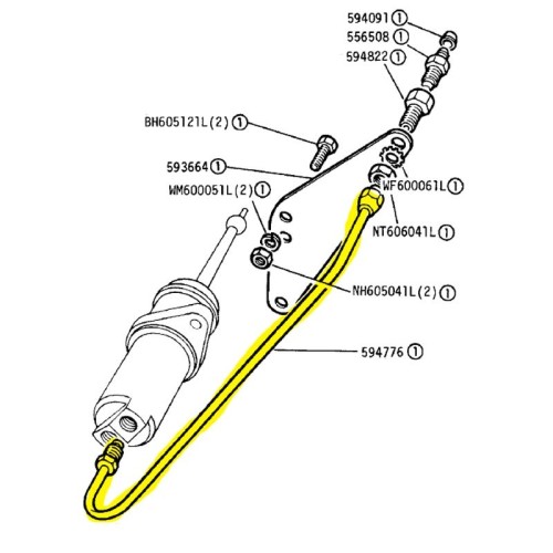 Tuyau de purge cylindre récepteur - moteur suffixe A