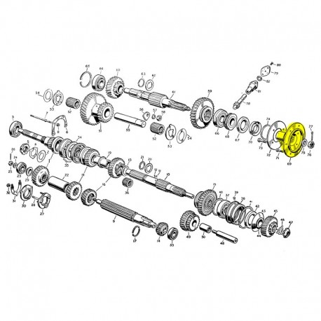 Flange for output shaft - rear drive