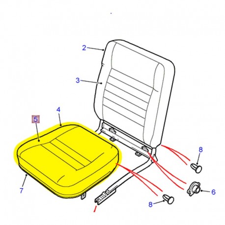 Revêtement assise siège central TD5