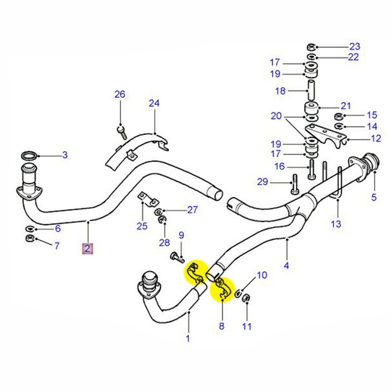 Exhaust clamp front pipe V8