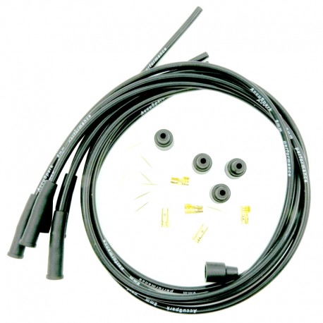 Kit fils de bougie silicone 4 cyl. - noir