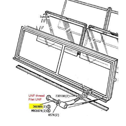 Hinge bolt windscreen Serie 3