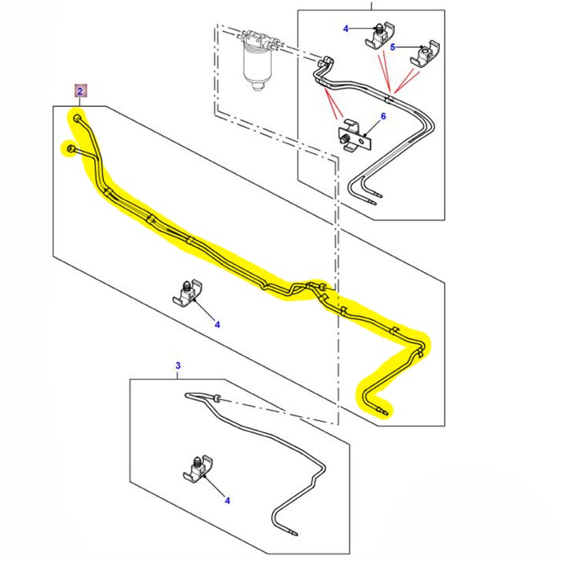 Fuel pipe pump to engine - Def110 TD5