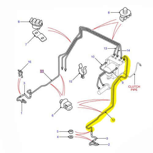 Front left brake hose - Def TD5 up to 2004