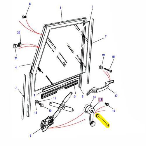 Cap for door window winder handle - up to 1994