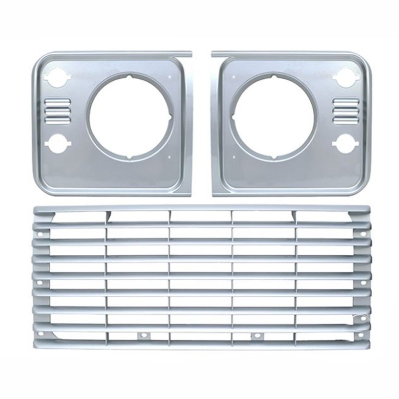 Grille & headlight surround kit Defender - Indus Silver colour