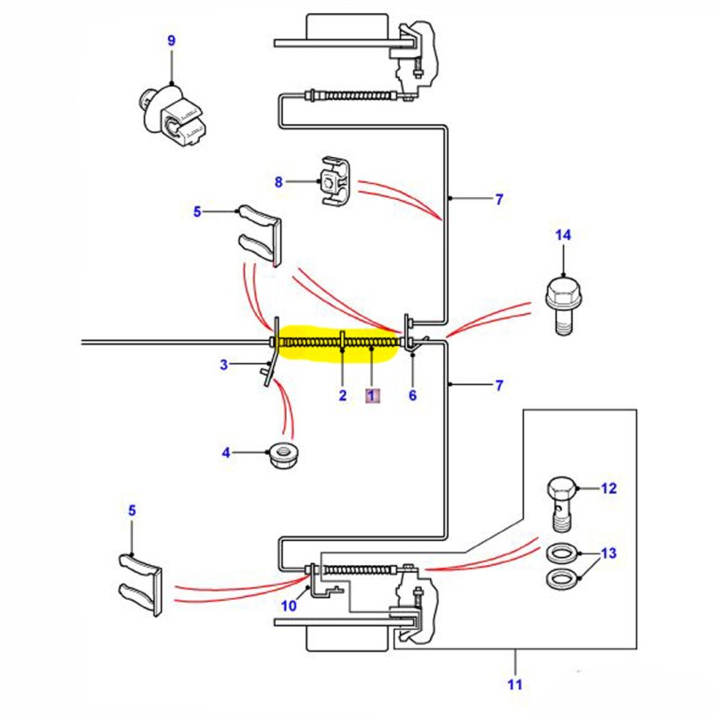 Rear center brake hose - up to 1996