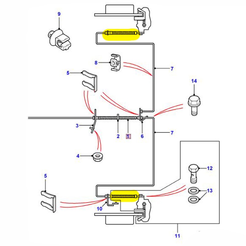 Left or right rear brake hose - up to 1996