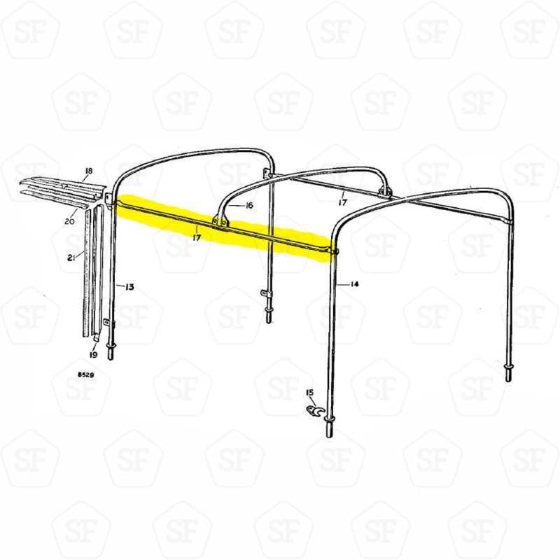 Barre horizontale arceau complet Serie 1 86/88"