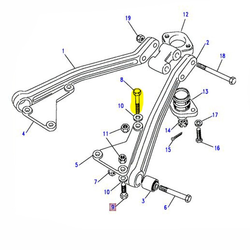 Bolt M10 x 55mm - triangle