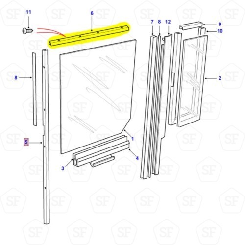 Channel rear side door - top