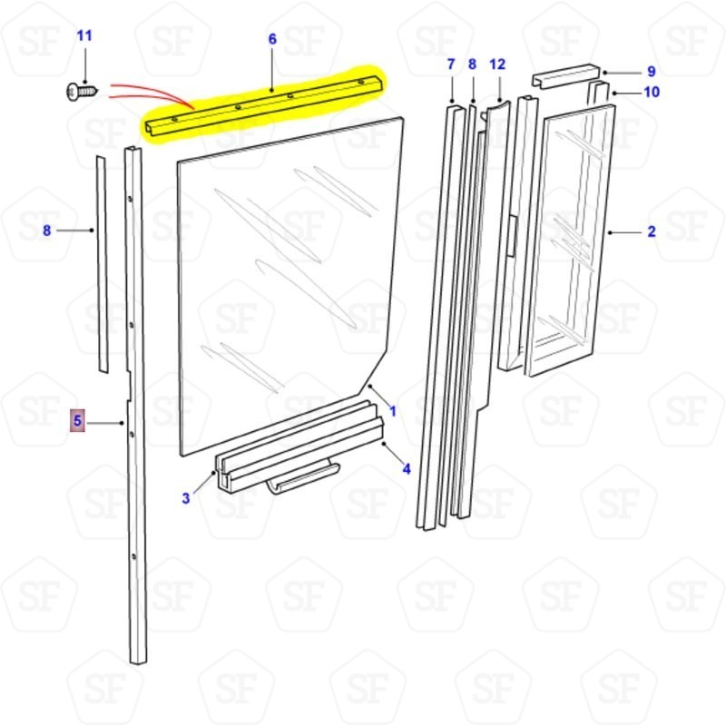 Channel rear side door - top