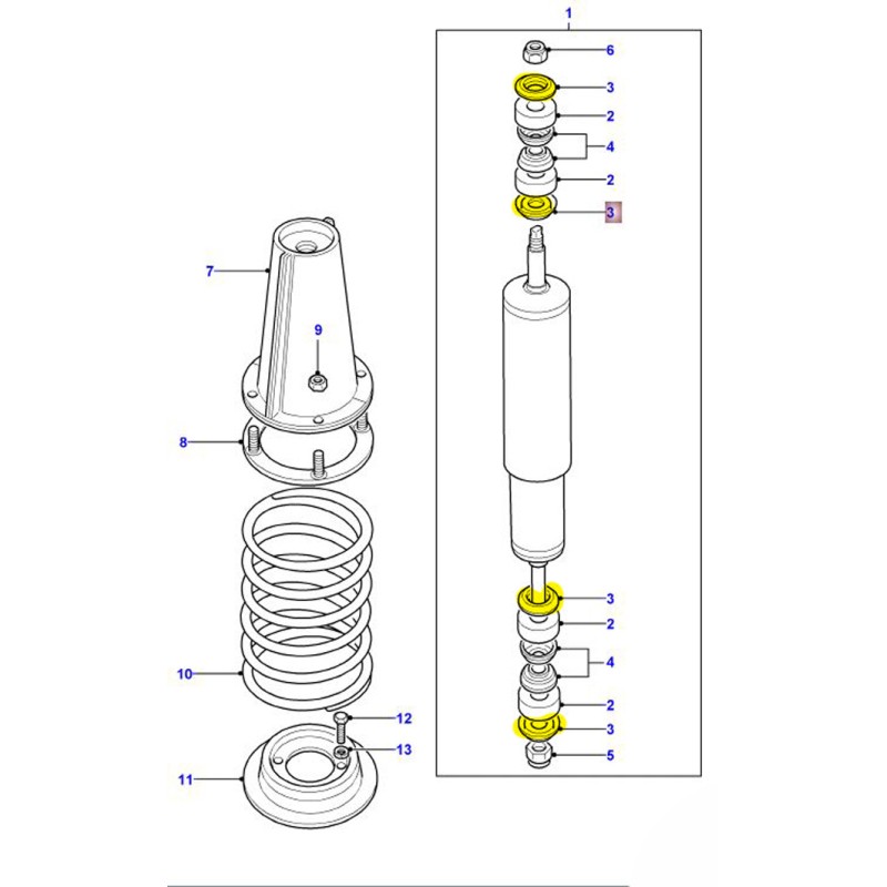 Front shock absorber washer - Def 2007-16