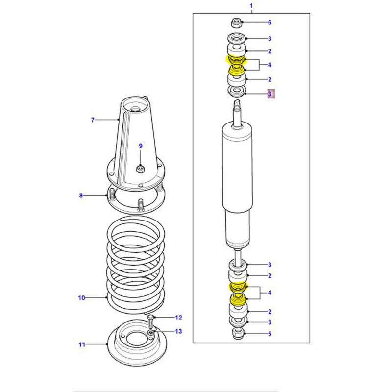 Front shock absorber washer - Def 2007-16
