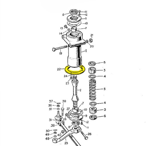 Lower mounting plate for the steering linkage on the chassis - Used